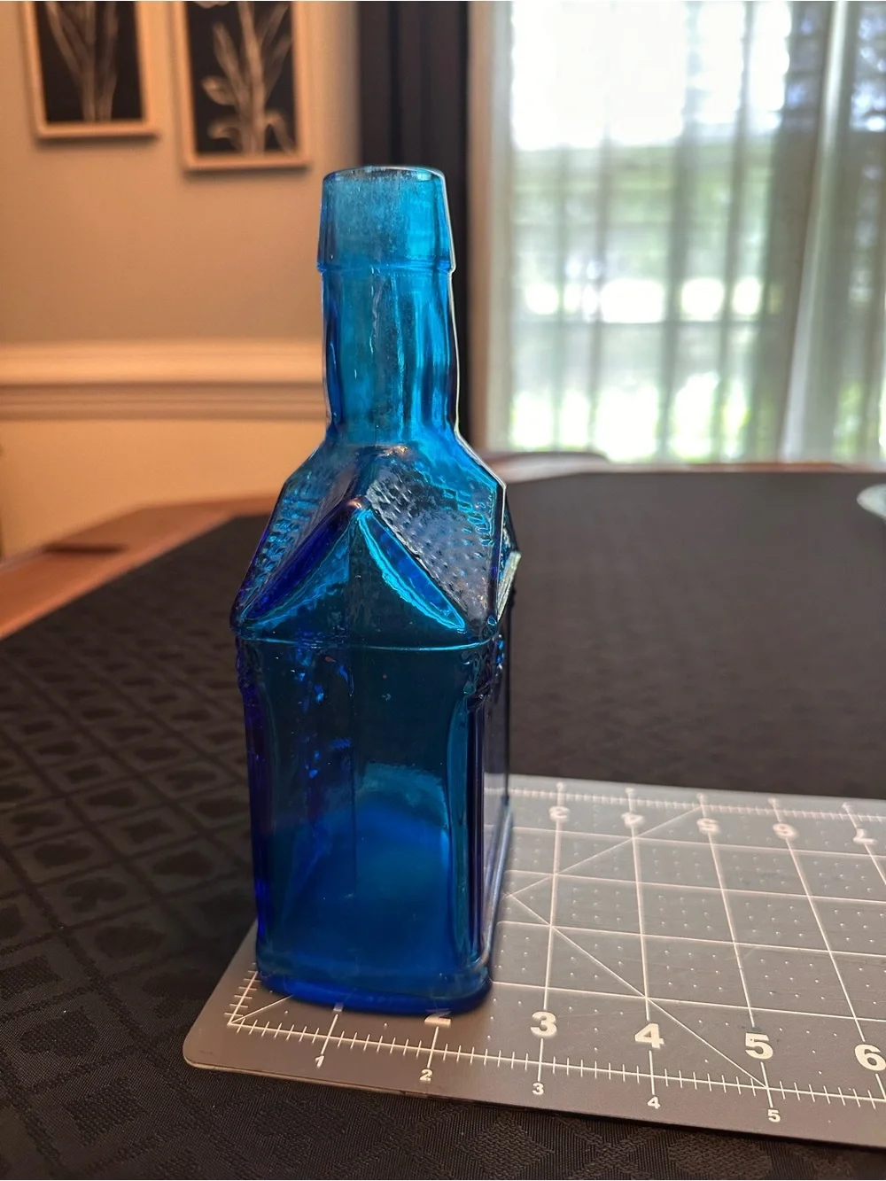 Vintage Wheaton NJ Cobalt Blue Paul Revere 1775 Eagle Glass Bottle Decanter